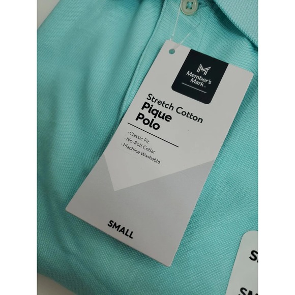 Member's Mark Men's Small Stretch Cotton Classic Fit Pique Polo Shirt - Picture 4 of 5